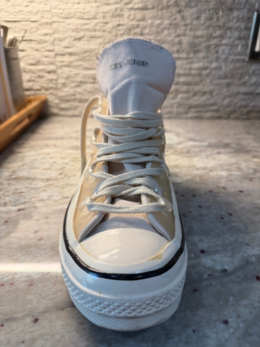 Men's High-Top Canvas Sneaker in Cream
